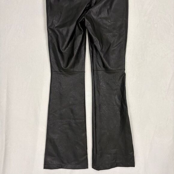 Spanx Black Faux Leather High Waisted Flare Pull On Pants Size Small - Picture 9 of 11